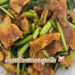 ข้าวเครื่องแกงคะน้าหมู