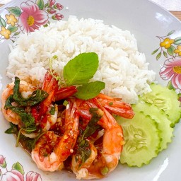 กะเพรากุ้งไฟทะลุ