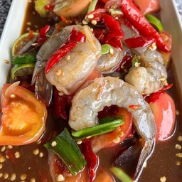 ตำเหลากุ้งสด น้ำปลาร้า