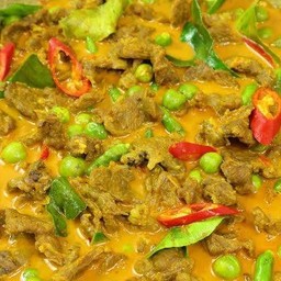 แกงคั่วกะทิเนื้อใส่สตอ กับข้าว