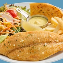 สเต๊กปลาดอรี่ย่างเนยกระเทียม