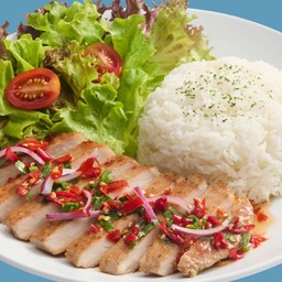 ข้าวยำหมูย่าง