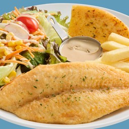 สเต๊กปลาดอรี่ย่าง ซอสเห็ด