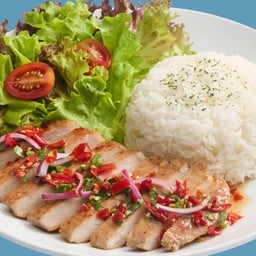 ข้าวยำหมูย่าง