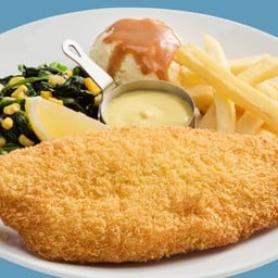 สเต๊กปลาทอด ผักโขม