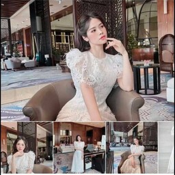 เดรสขาวลูกไม้ยาวเข้ารูป งานบวชงานแต่งสวยมาก ไซส์M