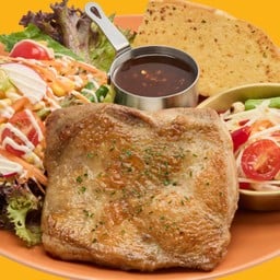 สเต๊กไก่สามเกลอ ซอสแจ่ว