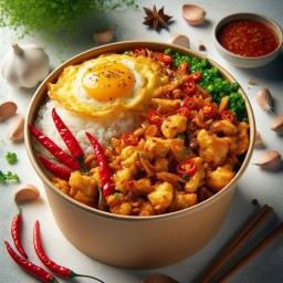 ข้าวราดกระเพราไก่ ไข่ดาว