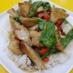 ข้าวกระเพราคอหมูย่าง