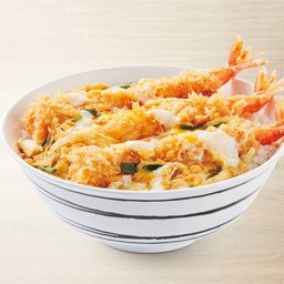 ข้าวหน้ากุ้งชุบเกล็ดขนมปังทอด