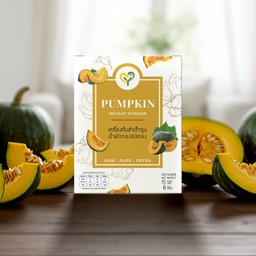 น้ำฟักทองผงชงดื่มแบบพกพา  (บรรจุ 6 ซอง; ซองละ 15 กรัม)