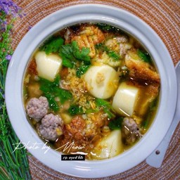 ต้มจืดเต้าหู้ไข่น้ำหมูสับ (เป็นกับข้าว)