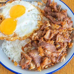ข้าวหมูทอดกระเทียม แยกข้าว แยกกับให้