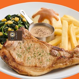 สเต๊กคูโรบูตะพอร์คชอป ซอสพริกไทยดำ