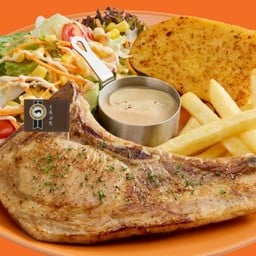 สเต๊กคูโรบูตะพอร์คชอป ซอสเห็ด