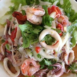 ยำวุ้นเส้นรวมมิตรทะเล (เป็นกับข้าว)