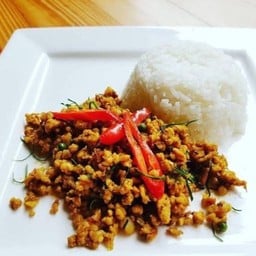 ข้าวคั่วกลิ้งหมูสับ