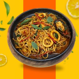 สปาเก็ตตี้ซอสพริกเผาทะเลเดือด