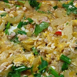 ผักกาดดองผัดวุ้นเส้น ไข่ (ไม่มีข้าว)