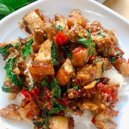 กะเพราหมูการอบ