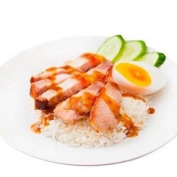 (D)-ข้าวหมูย่างหมูกรอบ