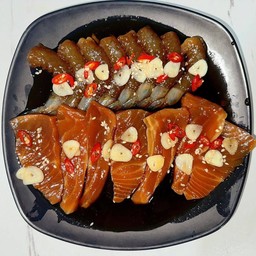 แซลมอน+กุ้ง ดองซีอิ๊วเกาหลี