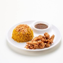 ข้าวหมกไก่ทอดกระเทียมพริกไทยดำ