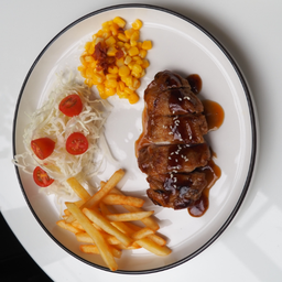 สเต็กไก่ซอสเทริยากิ