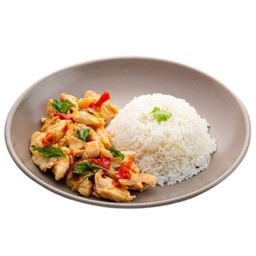 ข้าวกระเพราหมูชิ้น(ร้านนิชาภัทร)