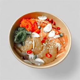 ข้าวหน้าดองชุดคอมโบ (กุ้ง,แซลมอน)