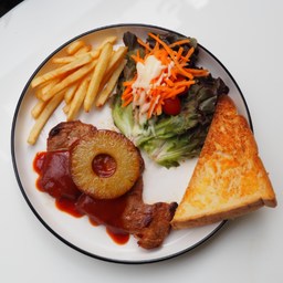 สเต็กหมูซอสบาร์บีคิว