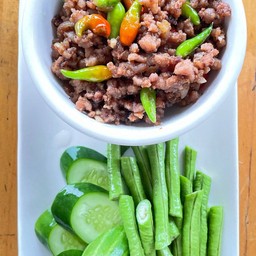 เคยเจี้ยนหมูสับ_ผักสด