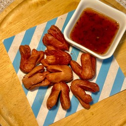 Red sausages by Air Fryer - ไส้กรอกทอดไร้น้ำมัน