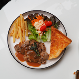 สเต็กหมูซอสเกรวี่