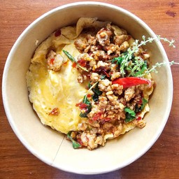 ข้าวกะเพราหมูสับ+ไข่ข้น