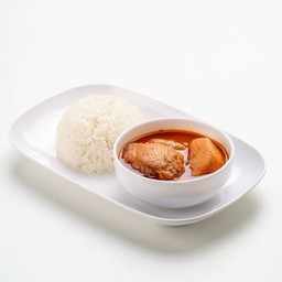 ข้าวสวยแกงมัสมั่นไก่