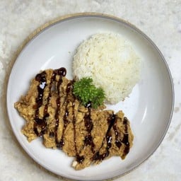ข้าวไก่กรอบซอสเทอริยากิ
