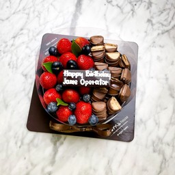 Half-Half paradise larna cake 1 pound with Choc plate