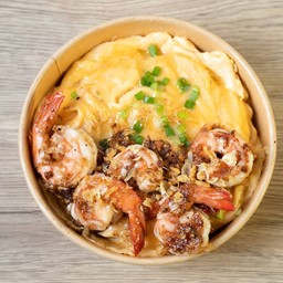 ข้าวไข่ข้น-กุ้งกระเทียม
