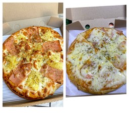 พิซซ่าฮาวายเอี้ยนแบะไส้กรอกชีส