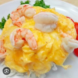 ไข่ข้นกุ้งราดข้าว