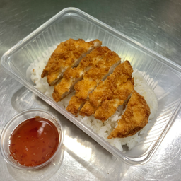 ข้าวไก่กรอบ (Crispy Fried Chicken with Rice)-D