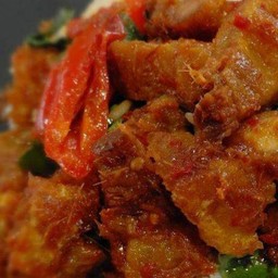 กับข้าว - พริกแกงหมูกรอบ