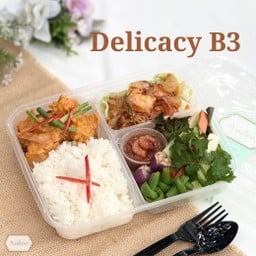 ครบรสอิ่มคุ้มในกล่องเดียว Thai Delicacy B3 ทะเลลาวา / ยำส้มโอกุ้งสด / น้ำพริกกุ้งเสียบ-ผักเคียง / ข้าวสวย