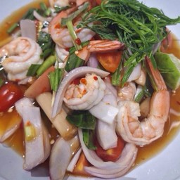 ยำกุ้งสด/กุ้งสุกShrimp Splcy Salad(Fresh/cooked shrimp)