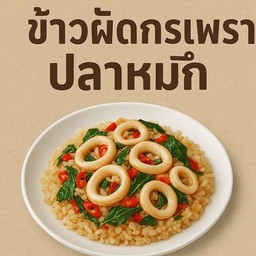 ข้าวผัดกระเพราปลาหมึก