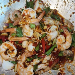 พล่ากุ้งสุก+หอยนางรม