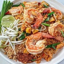 ผัดไทยกากหมู ข้าวคลุกกะปิ แม่พิมพ์ หน้า รพ.ปทุมธานี