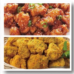 ไก่คลุกซอสเเละไก่คลุกผง