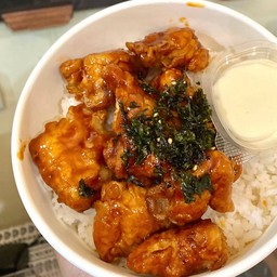 ข้าวไก่ทอดเกาหลี+ไข่ต้ม